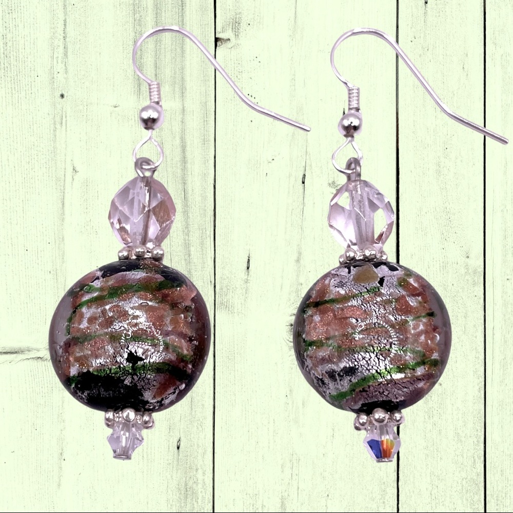 Venetian multi-colored bead earrings